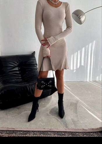 UZUN KOLLU PARMAK GEÇMELİ KAŞKORSE ELBİSE - Görsel 10