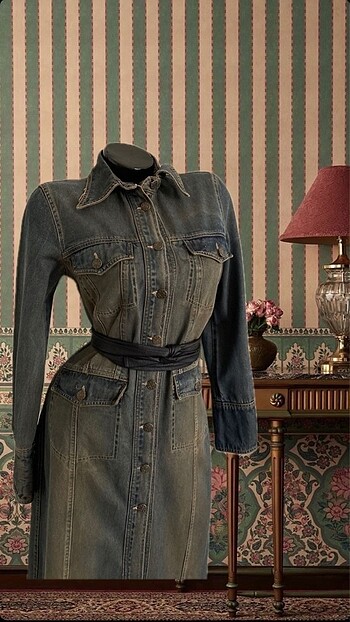 Vintage Denim Elbise