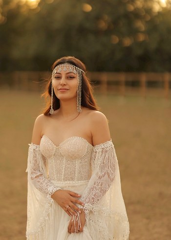 Dantel Detaylı Bohem Uzun Gelinlik - Görsel 3