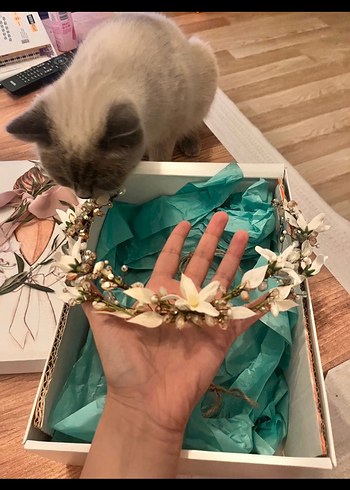 Kurutulmuş  gerçek çiçek Bohem Saç Aksesuarı nişan düğün - Görsel 2