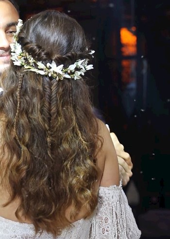 Kurutulmuş  gerçek çiçek Bohem Saç Aksesuarı nişan düğün - Görsel 3