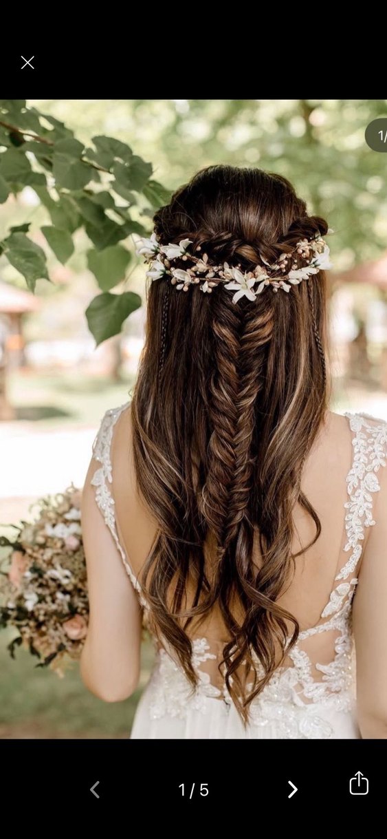 Kurutulmuş  gerçek çiçek Bohem Saç Aksesuarı nişan düğün - Görsel 4