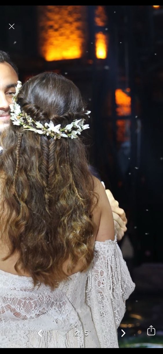Kurutulmuş  gerçek çiçek Bohem Saç Aksesuarı nişan düğün - Görsel 3