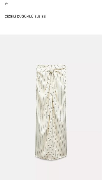 ZARA STRAPLEZ ÇİZGİLİ ELBİSE