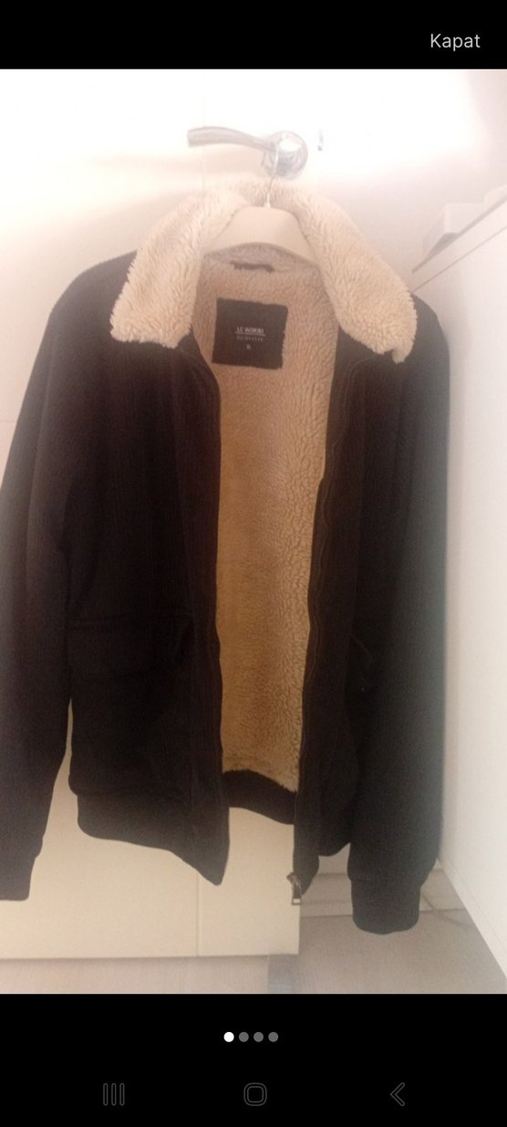 Siyah Kürklü Rahat Kesim erkek mont - Görsel 3