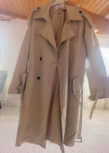 Bej Uzun Kadın Trençkot - Görsel 6
