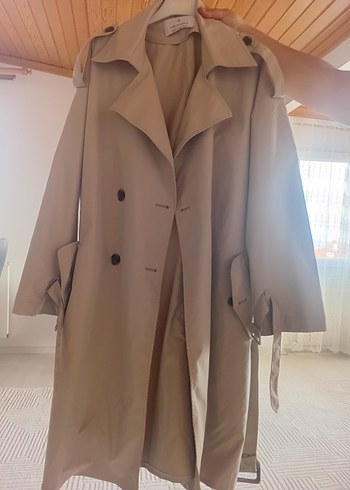 Bej Uzun Kadın Trençkot - Görsel 2