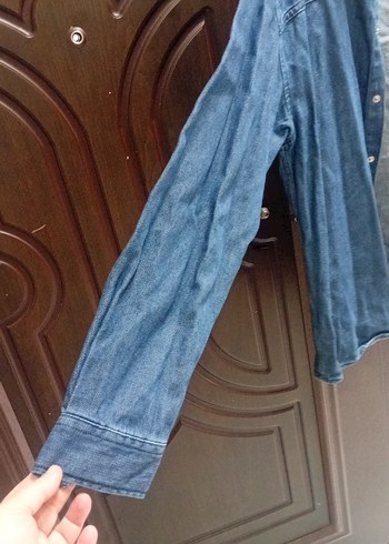 kot gömlek çıtçtlı  önden erkek gömleği mavi renkte - Görsel 6