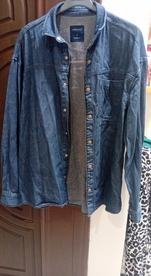 kot gömlek çıtçtlı  önden erkek gömleği mavi renkte - Görsel 5