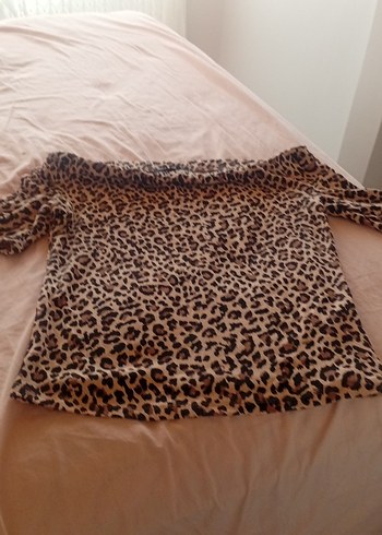 Kahverengi Leopar Desenli Kadın Bluz - Görsel 4