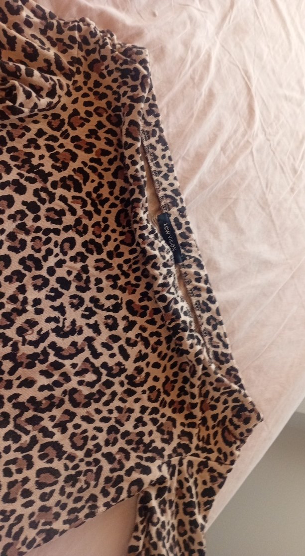 Kahverengi Leopar Desenli Kadın Bluz - Görsel 3