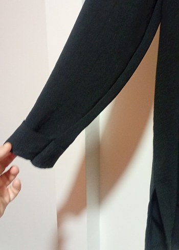 Siyah Uzun Kollu Basic Keten Tunik ikili - Görsel 4