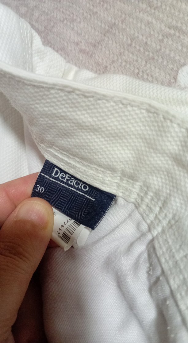 Erkek Beyaz Pamuklu Mini Şort - Görsel 3