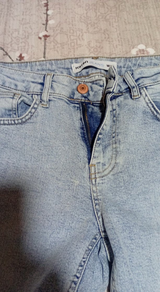 Loose Fit Mavi Mini Denim Şort - Görsel 2