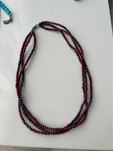 Granat Taşı Üç Sıra Kolye