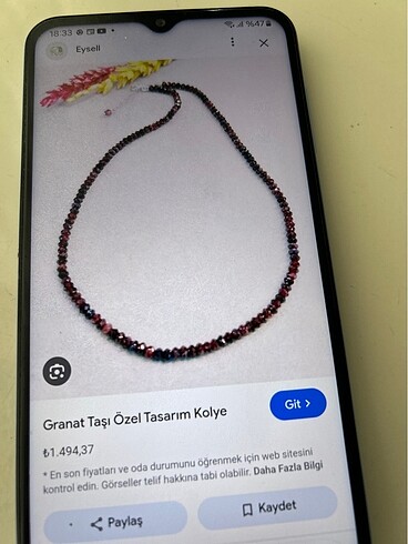Beden çeşitli Renk Granat Taşı Üç Sıra Kolye