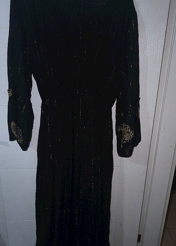 Siyah Yılan Desenli Uzun Bohem Elbise - Görsel 2