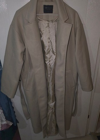 Bej Süet Uzun Kuşaklı Hamile Kabanı - Görsel 2