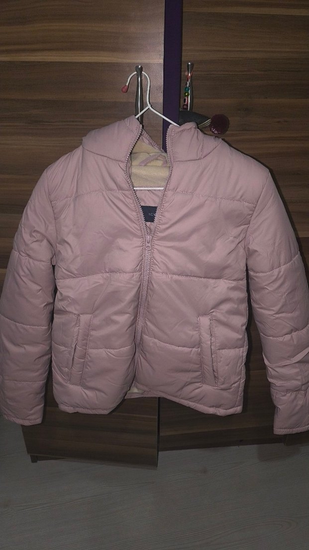 Kız Çocuk Pembe Kapüşonlu Mont - Görsel 2