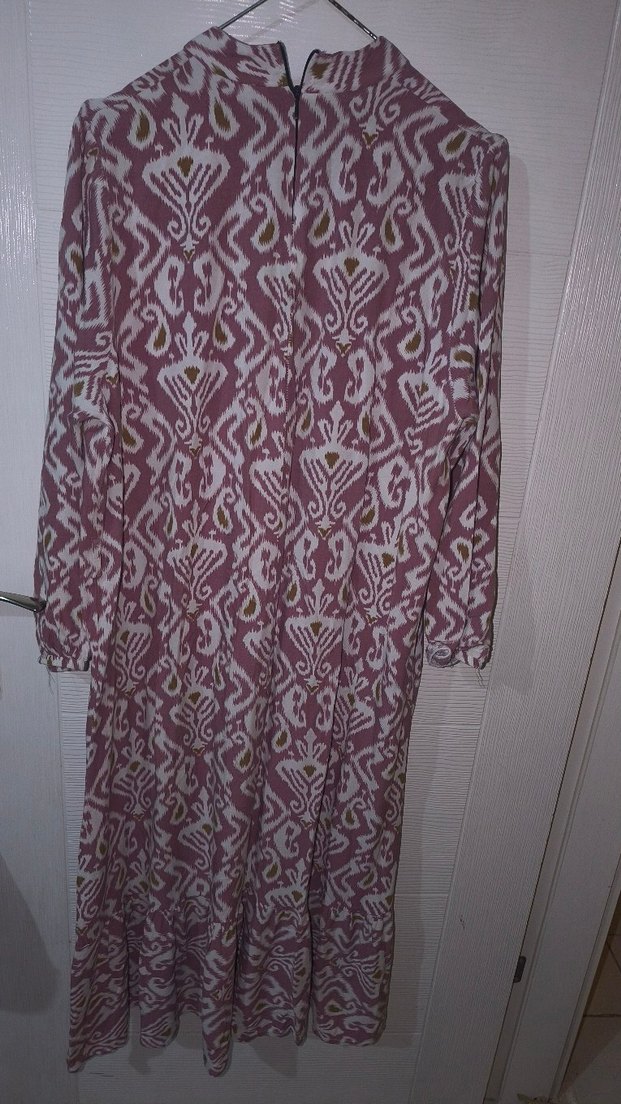 Bordo Bağlamalı Bohem Uzun Elbise - Görsel 2