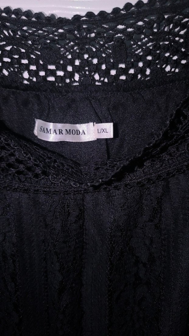 Dantel Detaylı Siyah Midi Gotik Elbise - Görsel 3