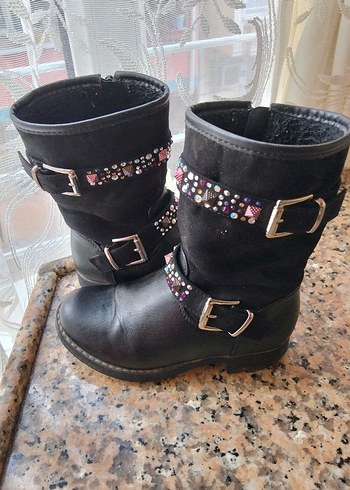 Graceland Siyah Deri Toka Detaylı Kadın Bot - Görsel 3