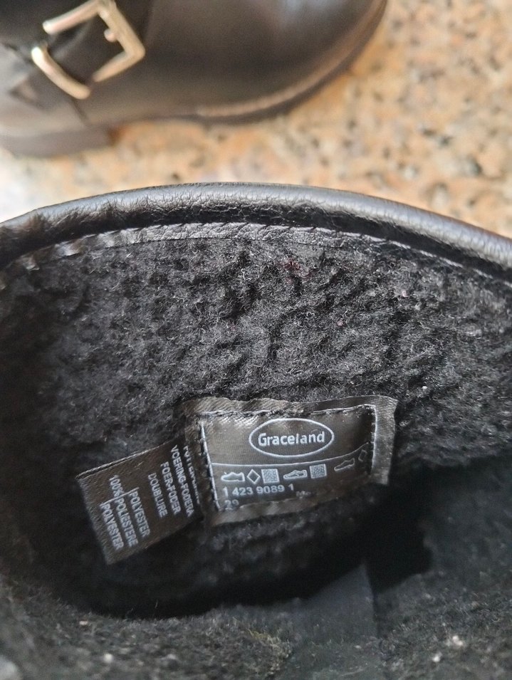 Graceland Siyah Deri Toka Detaylı Kadın Bot - Görsel 4