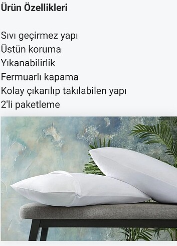 Beden beyaz Renk yatas sıvı geçirmez micro fit yastık alezi 2 adet