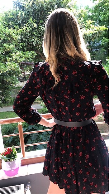 xl Beden siyah Renk Dokuma Kumaş Çiçekli Elbise