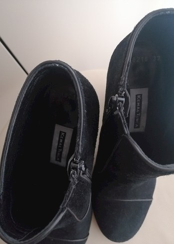 Hakiki Deri Siyah Süet Kadın Bot - Görsel 4