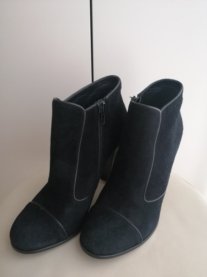 Hakiki Deri Siyah Süet Kadın Bot - Görsel 3