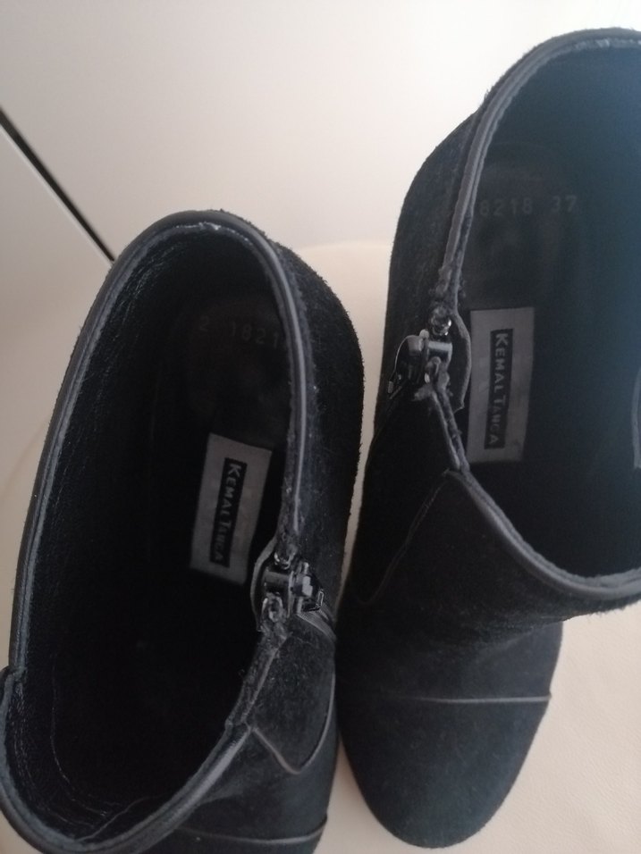 Hakiki Deri Siyah Süet Kadın Bot - Görsel 4