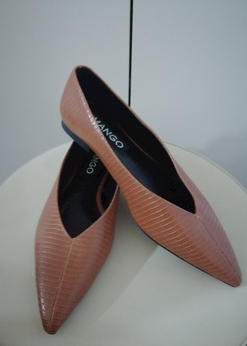 Mango Kahverengi Yılan Desenli Kadın Babet - Görsel 3