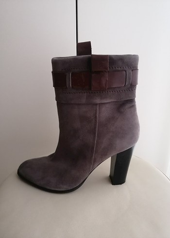 Kahverengi Süet Stiletto Topuklu Kadın Bot - Görsel 3