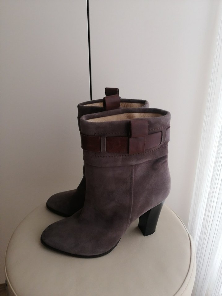 Kahverengi Süet Stiletto Topuklu Kadın Bot - Görsel 2