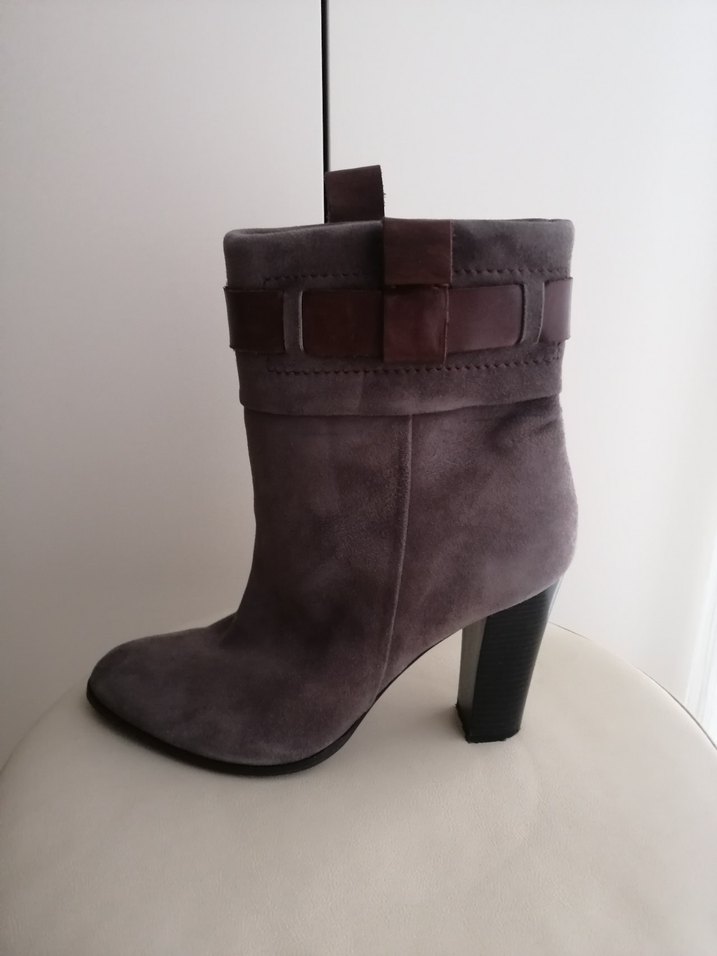 Kahverengi Süet Stiletto Topuklu Kadın Bot - Görsel 3