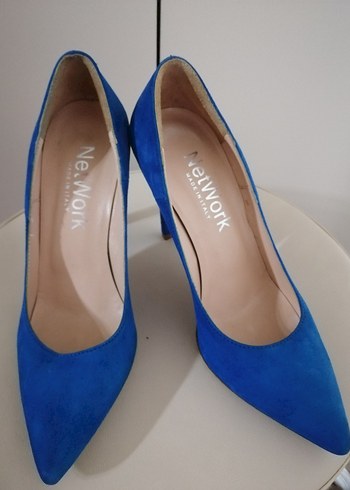 Ne.Work Mavi Süet Stiletto