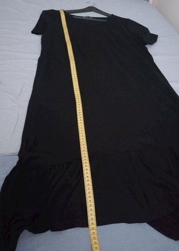 Siyah Kadın Midi Tişört Elbise - Görsel 5