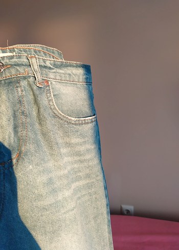 Diğer Düğmeli Loose Fit Midi Kadın Kot Pantolon