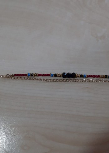 Zincir Detaylı Çok Renkli Bohem Kadın Bileklik - Görsel 3