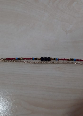 Zincir Detaylı Çok Renkli Bohem Kadın Bileklik - Görsel 2