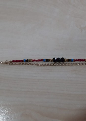 Zincir Detaylı Çok Renkli Bohem Kadın Bileklik - Görsel 4