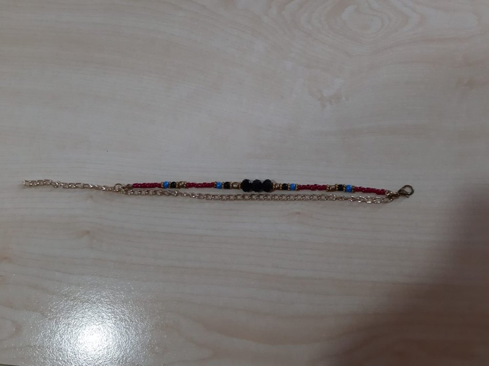 Zincir Detaylı Çok Renkli Bohem Kadın Bileklik - Görsel 2