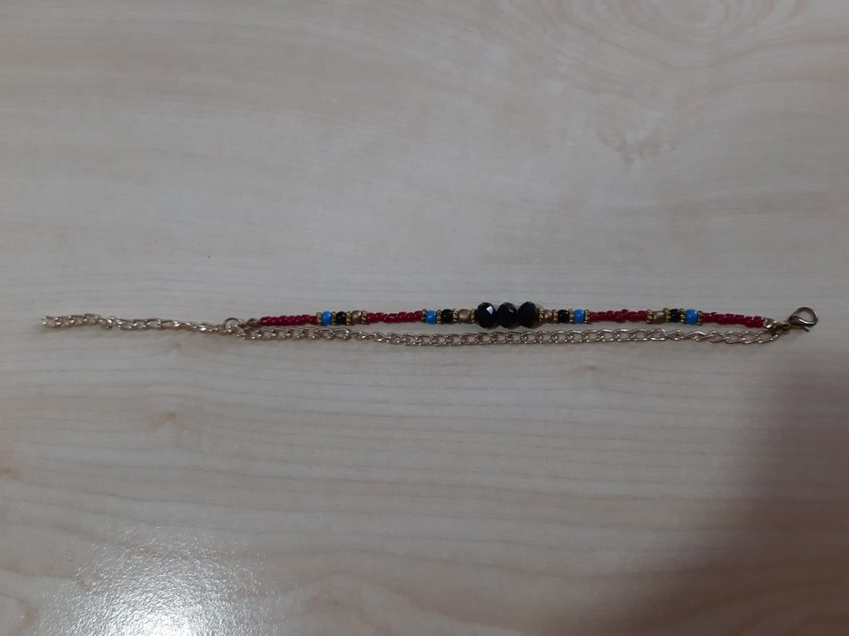 Zincir Detaylı Çok Renkli Bohem Kadın Bileklik - Görsel 4