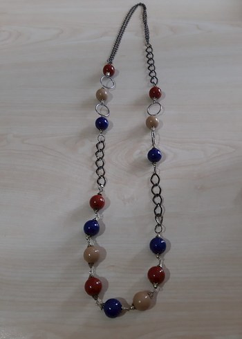 Renkli Boncuklu Uzun Zincir Kolye - Görsel 4