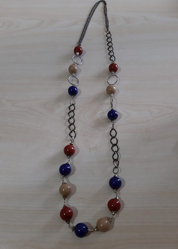 Renkli Boncuklu Uzun Zincir Kolye - Görsel 3