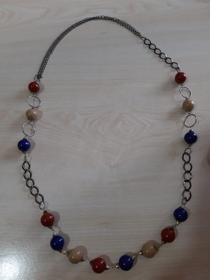 Renkli Boncuklu Uzun Zincir Kolye - Görsel 2