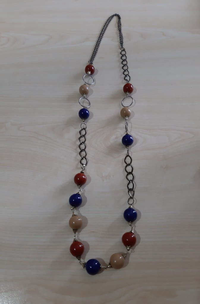 Renkli Boncuklu Uzun Zincir Kolye - Görsel 4