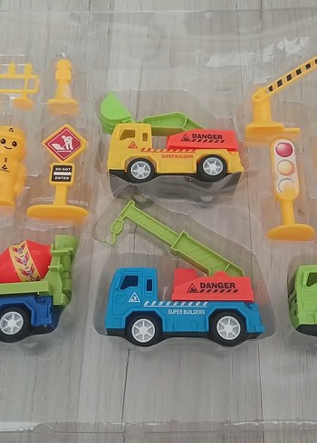 Renkli İnşaat Oyuncak Kamyon Seti - Görsel 5