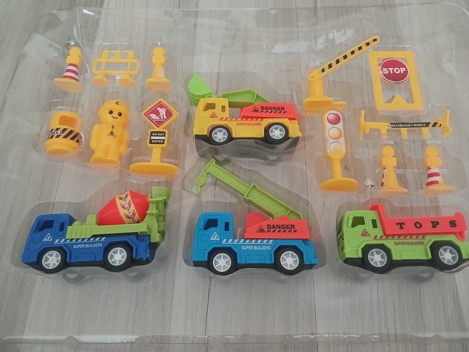 Renkli İnşaat Oyuncak Kamyon Seti - Görsel 5